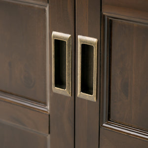 English Elm Burlington Low Storage Cabinet - Handcrafted Mahogany Brown With Versatile Shelving & Timeless Design B136P159509