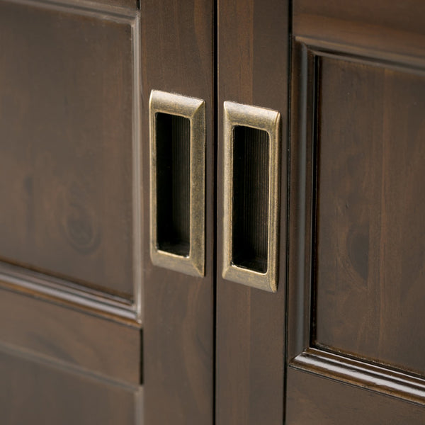 English Elm Burlington Low Storage Cabinet - Handcrafted Mahogany Brown With Versatile Shelving & Timeless Design B136P159509