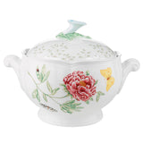 Butterfly Meadow Elegant White Porcelain Casserole Dish, Scalloped Rim, 80 oz.