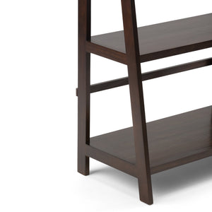 English Elm Acadian Wide Bookcase In Brunette Brown - Handcrafted Solid Wood Storage For Classic Style & Versatility B136P159416