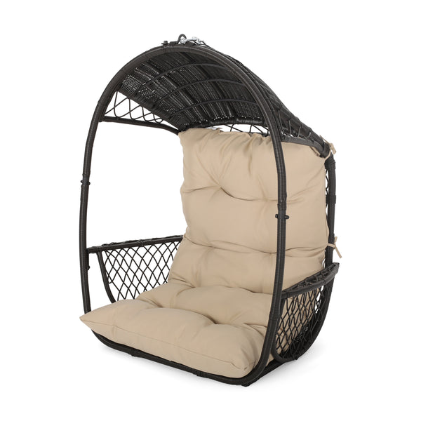 English Elm Christopher Knight Home® - Malia Wicker Hanging Chair - Stylish Indoor/Outdoor Seating With Plush Cushion For Relaxation & Comfort 67677.00BTN