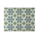 Christopher Knight Home® - Noble House - Gladis Outdoor 7'10" X 10' Medallion Area Rug, Ivory and Blue