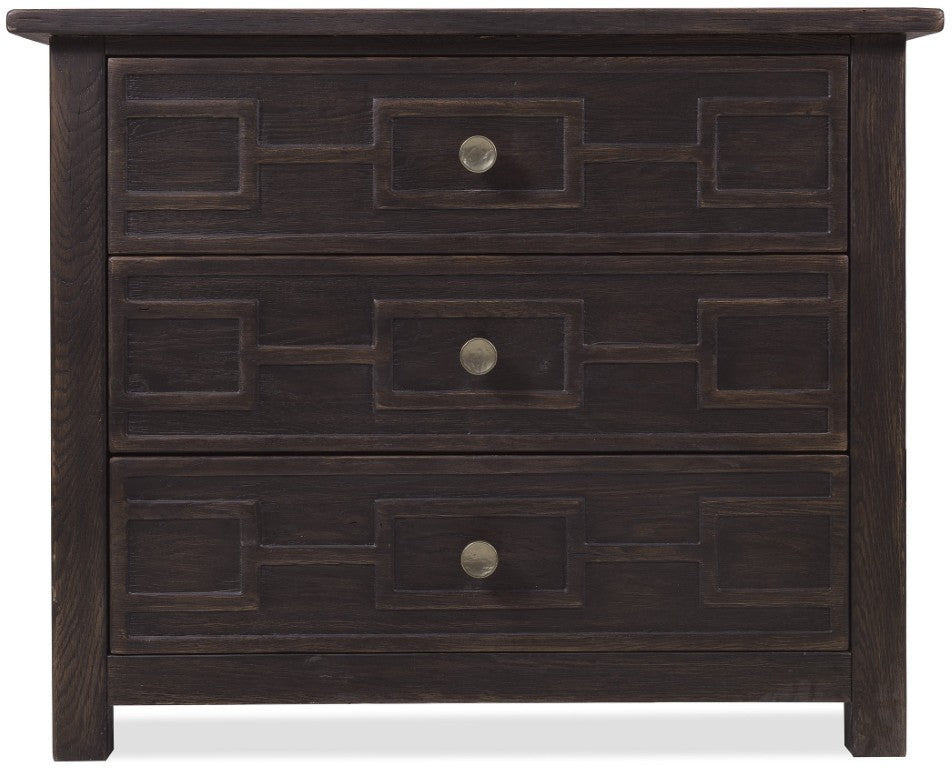 Hooker Furniture Driftwood Bachelor's Chest With Geometric Drawer Fronts, Cedar-Lined Bottom, Self-Closing Drawers Blacks 6820-90017-99