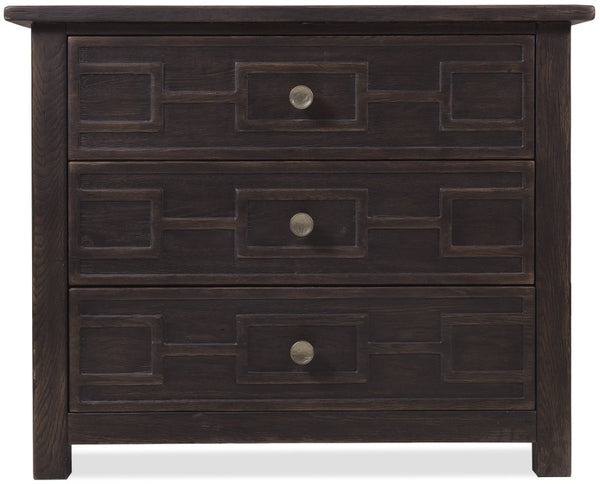 Hooker Furniture Driftwood Bachelor's Chest With Geometric Drawer Fronts, Cedar-Lined Bottom, Self-Closing Drawers Blacks 6820-90017-99