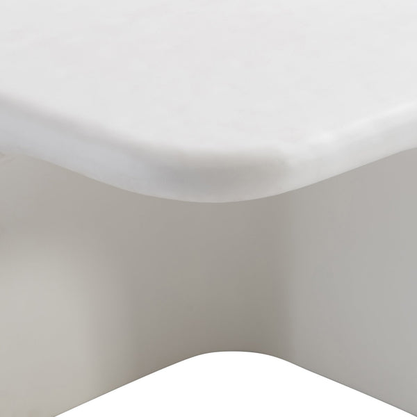 Bernhardt Bernhardt Sculptural Lennox Outdoor Cocktail Table — Chalky White Grp Concrete, Durable 56" W Centerpiece X10018