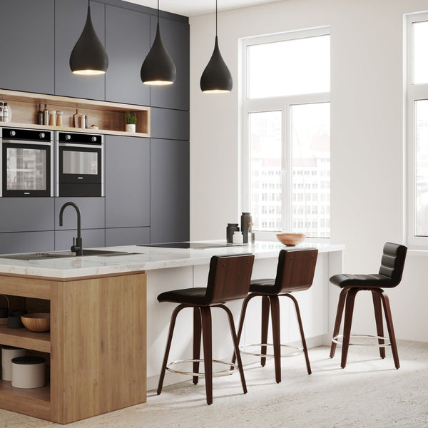 English Elm Roland Counter Height Stool - Stylish Mid-Century Modern Design With Swivel Seat & Durable Upholstery B136P159557-GIGA