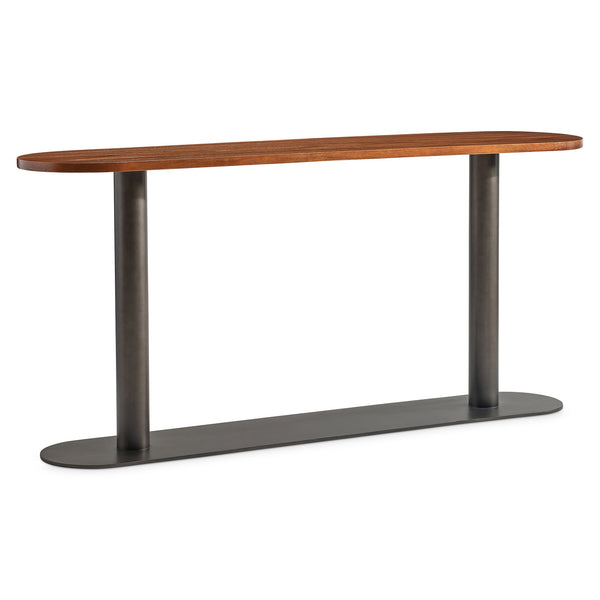 Bernhardt Bernhardt Brasea Suar Wood Entryway Console with Steel Pedestal Base Modern Appeal 394914
