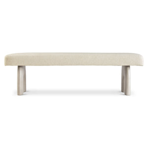 Bernhardt Bernhardt Antibes Bench With Arched Pumice Concrete Supports And Upholstered Seat, Rustic Modern Accent 350506
