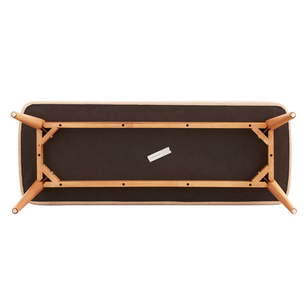 Homelegance By Top-Line Dakota Modern Tapered Upholstered Dining Bench Beige Wood