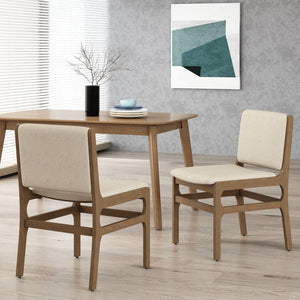 English Elm Christopher Knight Home® - DINING Chair Upholstered Rubberwood Frame Modern Contemporary Design Comfortable Seating Set Wheat 73421.00WHEAT
