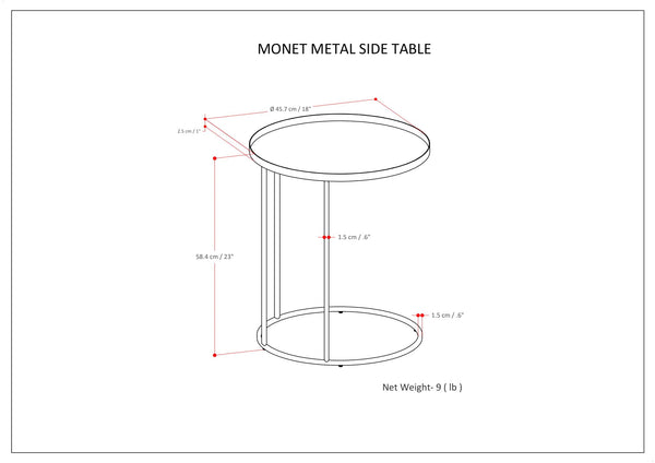 English Elm Monet Metal Side Table - Sleek Black Industrial Design For Modern Living Spaces & Versatile Use B136P158949