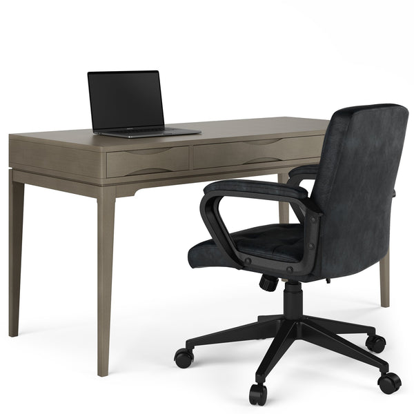 English Elm Harper Desk - Stylish Farmhouse Grey Workspace With Storage, Mid-Century Design & Durability B136P158719