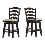 Homelegance By Top-Line Juliette French Ladder Back Counter Height Swivel Stool Black Rubberwood