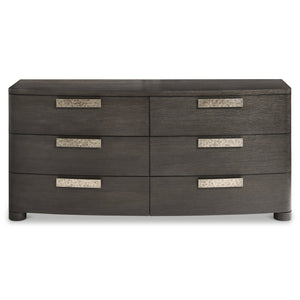 Bernhardt Bernhardt Geneve Wire Brushed Oak Six Drawer Dresser with Cast Aluminum Pulls 392052