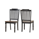 Homelegance By Top-Line Antonio Two-Tone Antique Dining Chairs (Set of 2) Black Rubberwood