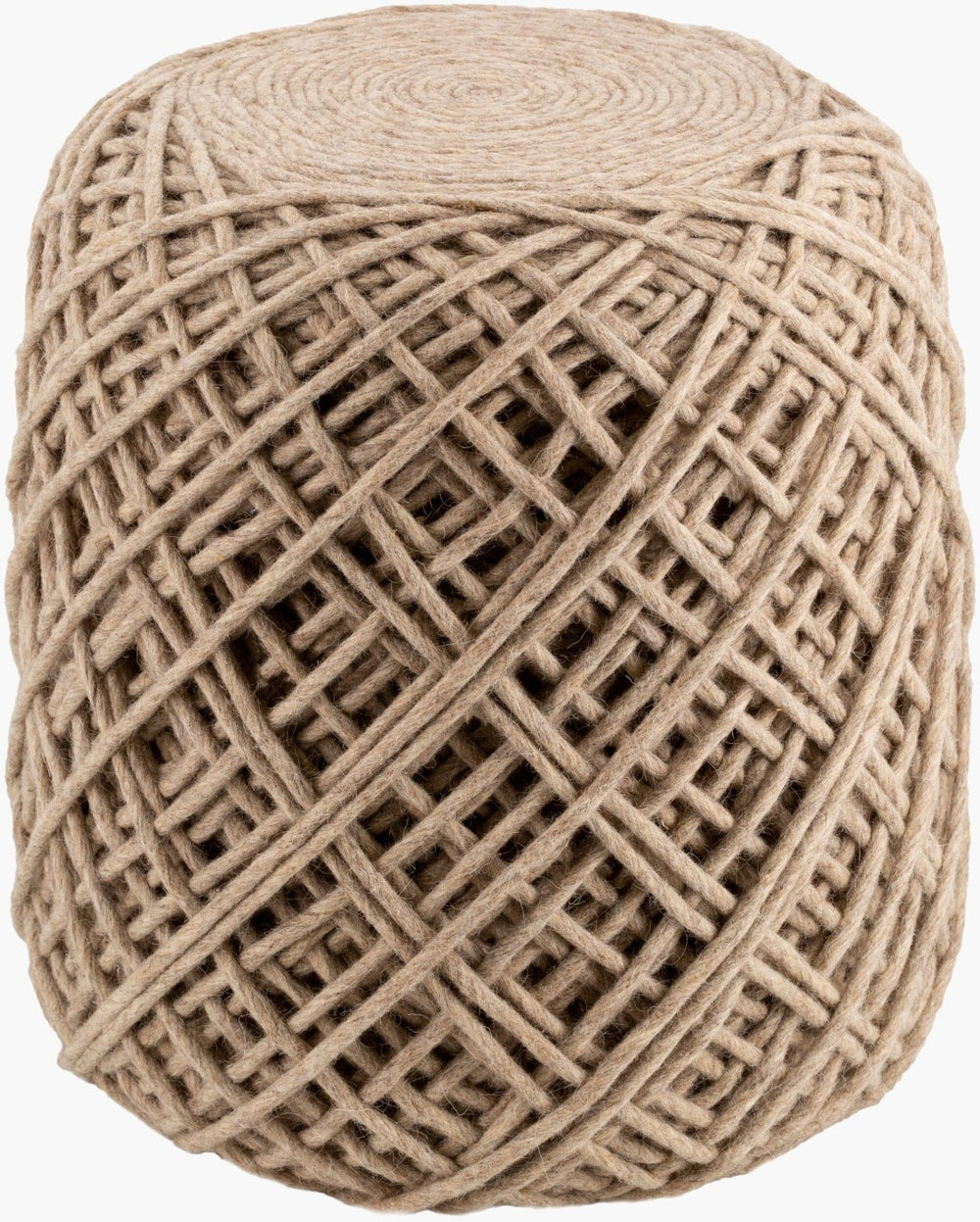 Livabliss Xena Hand-woven Wool Cube Pouf Artisan Footrest for Bohemian Living Rooms XAPF002-161618