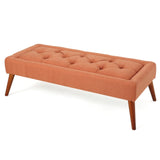 Christopher Knight Home® - Noble House - Dilwyn Orange Fabric Tuft Top Ottoman