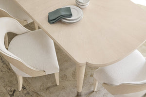 Hooker Furniture Nouveau Chic Rectangle Dining Table With Sandstone Oak Veneer, Scalloped Ends & 22" Leaf For 6–8 6500-75200-80