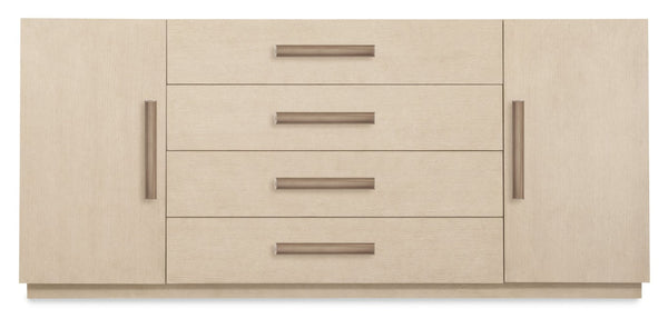 Hooker Furniture Westwood Polished Limestone Buffet With Oak Veneers, 4 Drawers, Adjustable Shelves & Silverware Tray 6133-75900-80