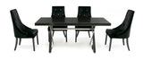 VIG Furniture A&X Xavier - Modern Black Crocodile + Stainless Steel Dining Table VGUNAA815-180-BLKCROC