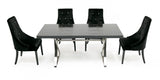 VIG Furniture A&X Xavier - Modern Black Crocodile + Stainless Steel Dining Table VGUNAA815-180-BLKCROC