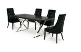 VIG Furniture A&X Xavier - Modern Black Crocodile + Stainless Steel Dining Table VGUNAA815-180-BLKCROC