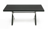 VIG Furniture A&X Xavier - Modern Black Crocodile + Stainless Steel Dining Table VGUNAA815-180-BLKCROC