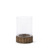 Glass Hurricane with Rattan Base, 10" ECL95361 Park Hill