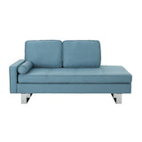 Christopher Knight Home® - Noble House - Typhaine Modern Fabric Chaise Lounge, Blue