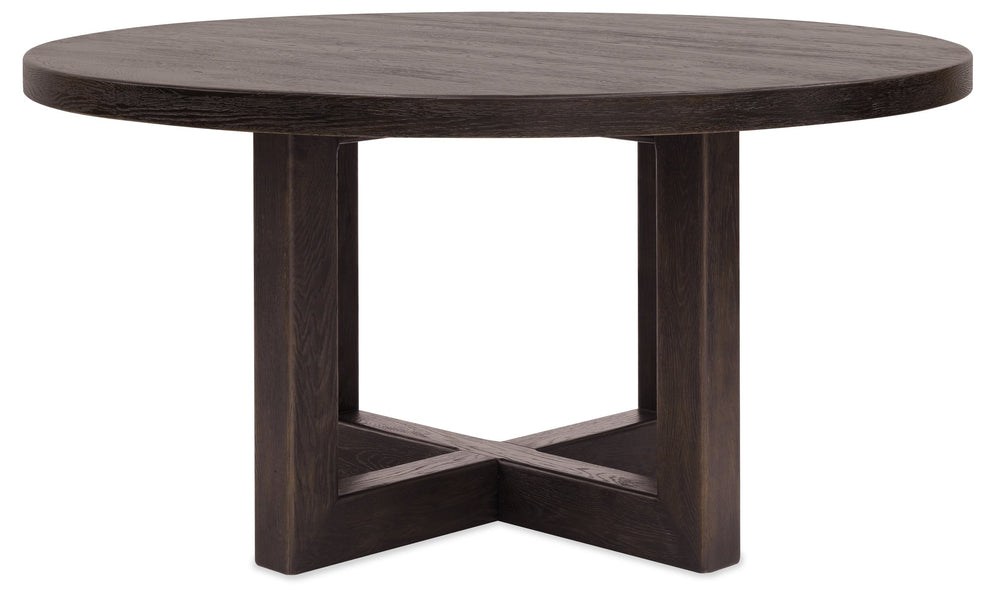 Hooker Furniture Driftwood Expandable Oak Dining Table Burnt Timber Finish Double Pedestal Seats Twelve 60.00L x 60.00W x 30.00H 6820-75223-99