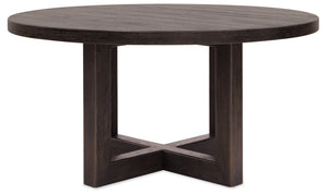 Hooker Furniture Driftwood Expandable Oak Dining Table Burnt Timber Finish Double Pedestal Seats Twelve 60.00L x 60.00W x 30.00H 6820-75223-99