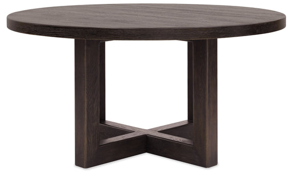 Hooker Furniture Driftwood Expandable Oak Dining Table Burnt Timber Finish Double Pedestal Seats Twelve 60.00L x 60.00W x 30.00H 6820-75223-99