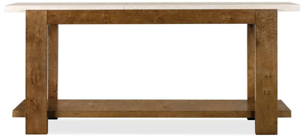 Hooker Furniture Melange Mulholland Oak Veneer Console Table with Marble Top for Entryway Decor 628-85756-82
