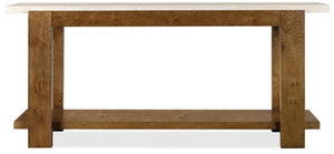 Hooker Furniture Melange Mulholland Oak Veneer Console Table with Marble Top for Entryway Decor 628-85756-82
