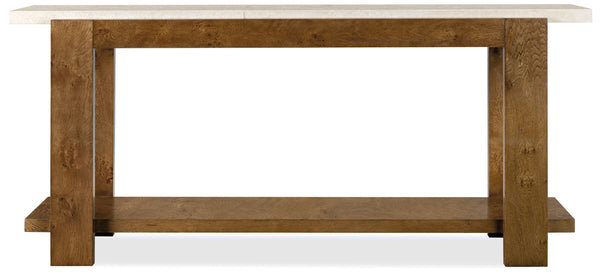 Hooker Furniture Melange Mulholland Oak Veneer Console Table with Marble Top for Entryway Decor 628-85756-82