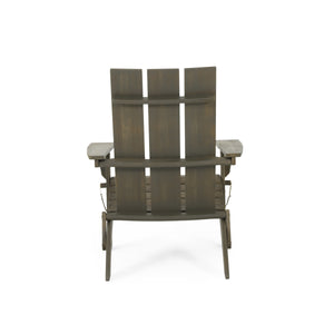 English Elm Zuma Solid Acacia Foldable Adirondack Chair Rustic Outdoor Lounger for Deck or Patio 68319.00GRY