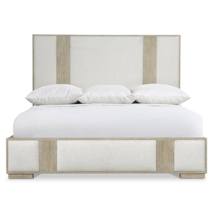 Bernhardt Bernhardt Solaria California King Panel Bed In Dune Finish — Rustic Modern Ash & Upholstered Inset Panels K1745