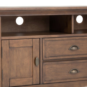 English Elm Redmond 72" Rustic Natural Aged Brown Tv Media Stand - Handcrafted Solid Wood With Ample Storage B136P158106-GIGA