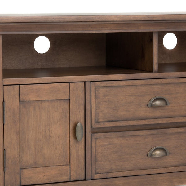 English Elm Redmond 72" Rustic Natural Aged Brown Tv Media Stand - Handcrafted Solid Wood With Ample Storage B136P158106-GIGA