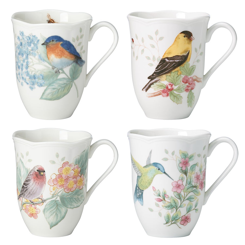 Lenox Butterfly Meadow Flutter 4-Piece Mug Set Multi, WHITE PORCELAIN 882795