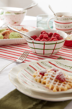 Lenox Bayberry Mugs, Set of 4 Red & Green, IVORY PORCELAIN 895261