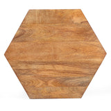 Christopher Knight Home® - Noble House - Cowger Rustic Glam Handcrafted Mango Wood Side Table, Walnut and Polished Nickel