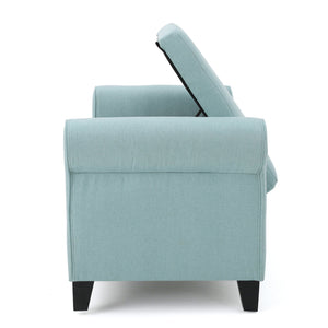 English Elm Hayes Upholstered Storage Bench with Rolled Arms for Entryway Bedroom or Living Room 57735.00LBL
