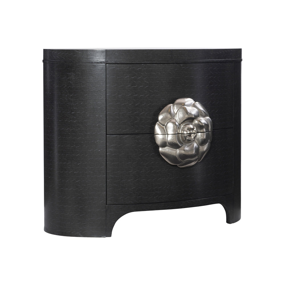 Bernhardt Bernhardt Figured Onyx Silhouette Nightstand With Soft-Close Drawers & Camellia Pulls, 35.25"W 307228