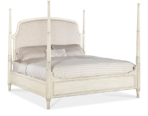 Americana Queen Upholstered Poster Bed 7050-90650-02 Beige Americana Collection 7050-90650-02 Hooker Furniture