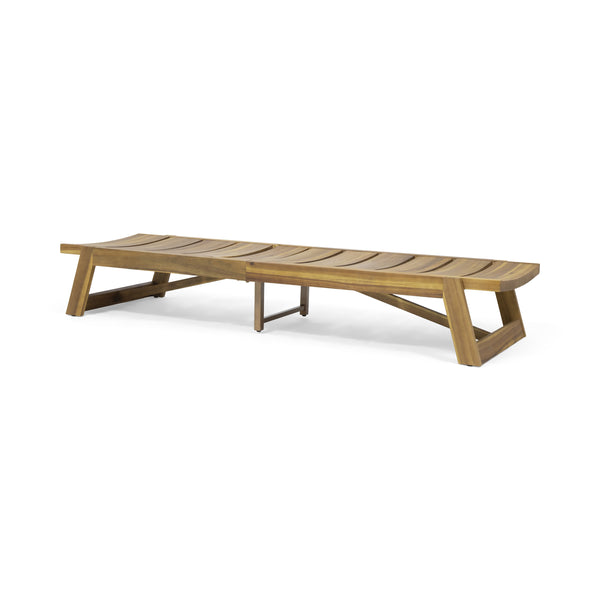 English Elm Christopher Knight Home® - Maki Chaise Lounge - Stylish Acacia Wood With Iron Accents, Adjustable Backrest For Ultimate Comfort 70998.00MP1