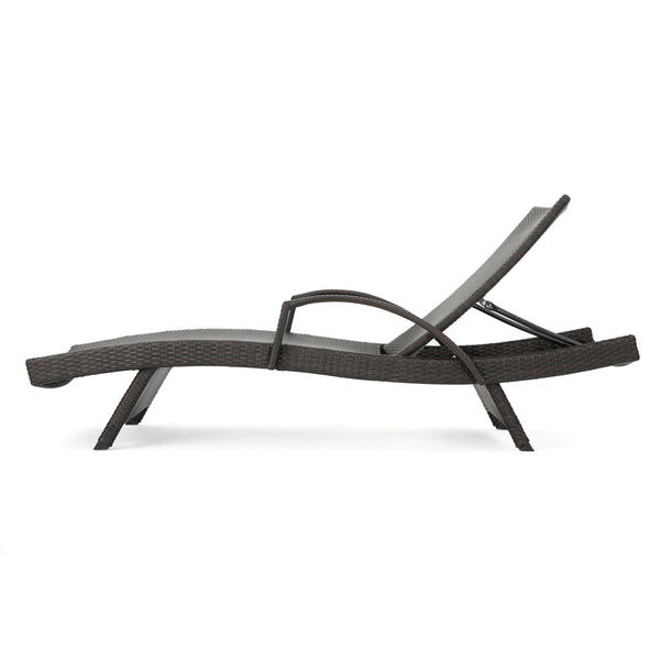 English Elm Christopher Knight Home® - Salem Pe Wicker Chaise Lounge With Adjustable Back, Weather-Resistant Design For Ultimate Comfort 52005.00ARM