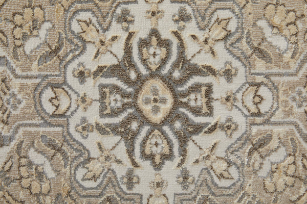 Feizy Rugs Celene Vintage-inspired Floral Medallion Rug – Luxurious Machine-made Design For Timeless Elegance Brown,Ivory,Tan Viscose,Polyester Cel39kxfbgebrnc02
