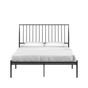 Homelegance By Top-Line Dante Metal Platform Bed with Curved Metal Headboard Black Metal