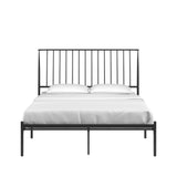 Homelegance By Top-Line Dante Metal Platform Bed with Curved Metal Headboard Black Metal